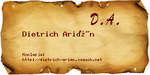 Dietrich Arián névjegykártya